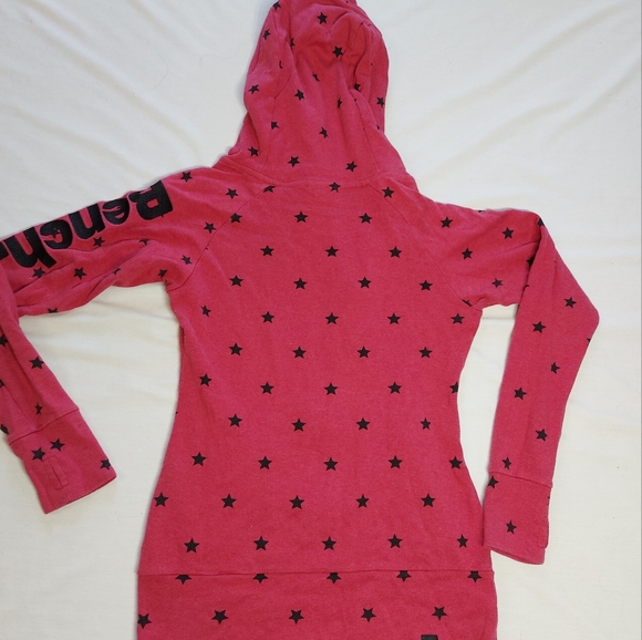 Bench Pink Lightweight Zippered Hoodie with Black Stars, Small - Picture 7 of 12